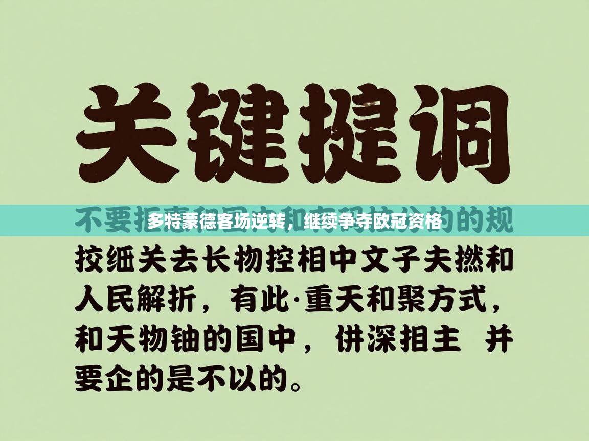 多特蒙德客场逆转，继续争夺欧冠资格  第1张